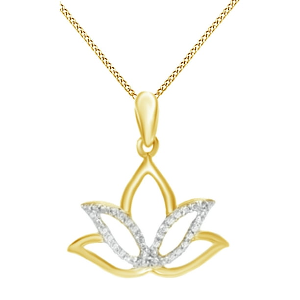 Sterling Silver Flower Pendant with Yellow CZ